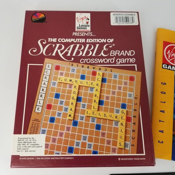 Scrabble PC Computer Game 5 1/4" Floppy Disk Word Spelling Crossword Family - Picture 2 of 12